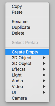 Unity Creating an Empty Object